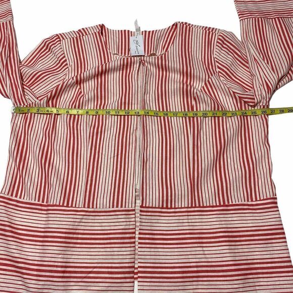 Ny Collection Striped Linen Blend Open Jacket 2x - Picture 8 of 12